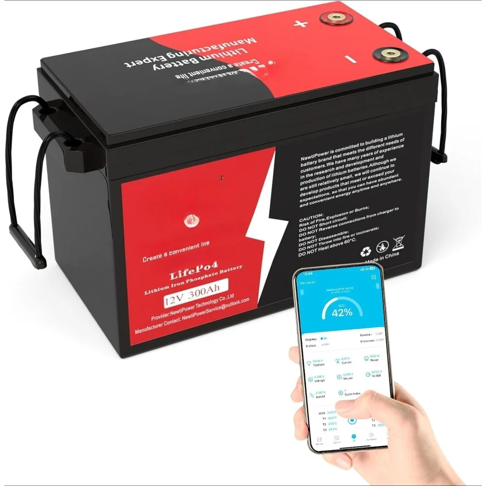 12V 300Ah Small LiFePO4 Lithium Battery with APP, 200A BMS,10000+ Deep Cycle Lithium Iron Phosphate Battery Great
12V 300Ah Small LiFePO4 Lithium Battery with APP, 200A BMS,10000+ Deep Cycle Lithium Iron Phosphate Battery Great