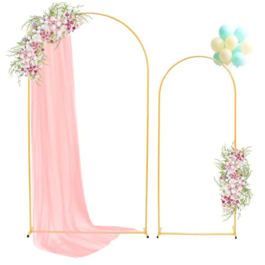 Arch Backdrop Stand 7.2FT, 6Feet Set of 2 Gold Metal Wedding Balloon Arch Stand for Birthday Anniversary Graduation Ceremony Op
Arch Backdrop Stand 7.2FT, 6Feet Set of 2 Gold Metal Wedding Balloon Arch Stand for Birthday Anniversary Graduation Ceremony Op