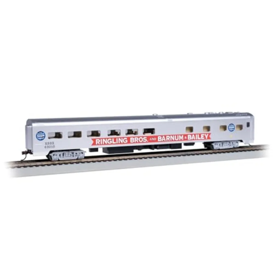 HO Scale Trains - Ringling BROS. and Barnum Bailey 85 Smooth-Side Dining 'Pie' CAR with Lighted Interior Blue Unit 63010
HO Scale Trains - Ringling BROS. and Barnum Bailey 85 Smooth-Side Dining 'Pie' CAR with Lighted Interior Blue Unit 63010