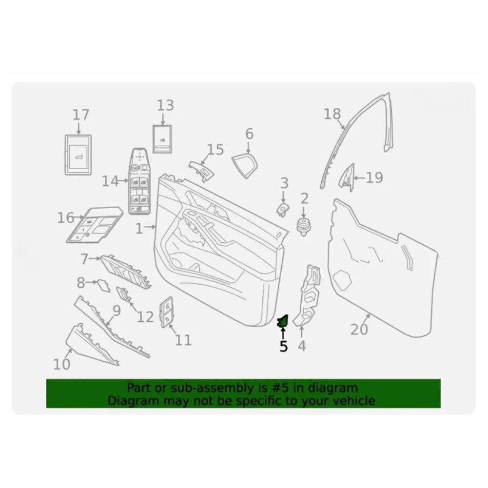 Car Door Side Trim Cover Cap 51416998923 For BMW For X5 For X6 For X7 2019-2024 Interior Parts Replacement Installation
Car Door Side Trim Cover Cap 51416998923 For BMW For X5 For X6 For X7 2019-2024 Interior Parts Replacement Installation
