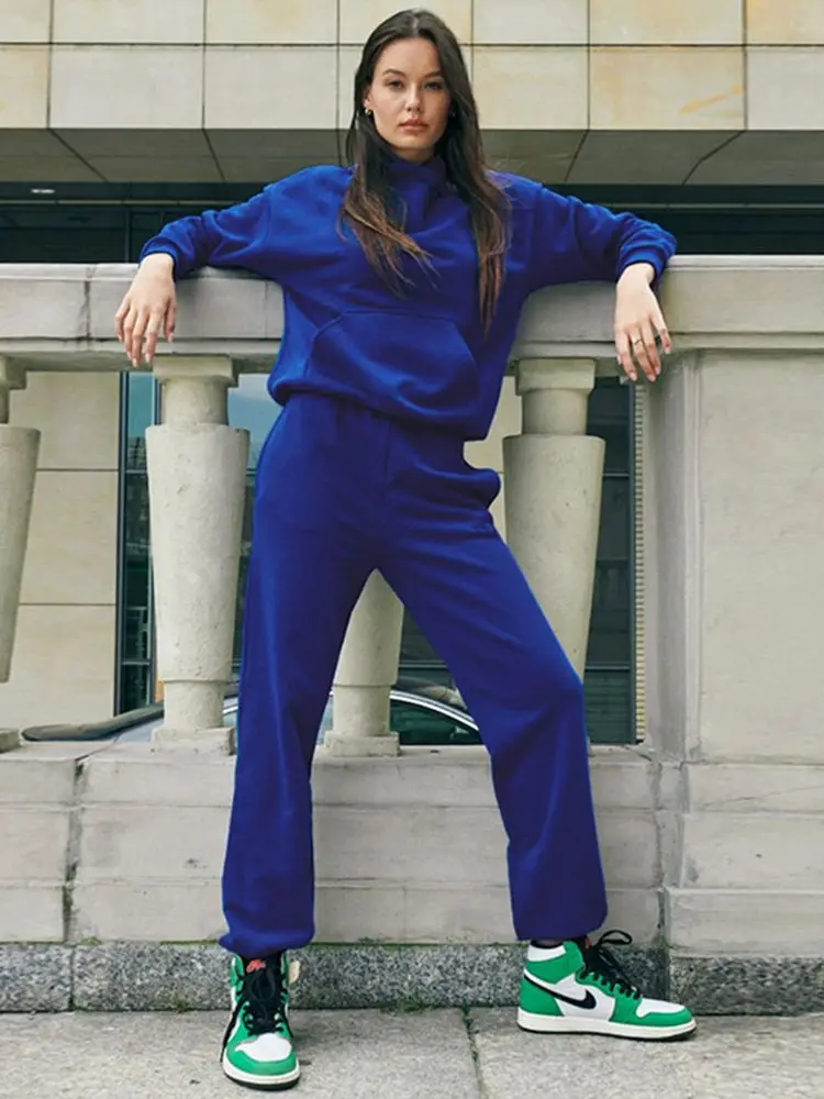 2022 Blue Sport Hoodie Sets Tracksuit Women Blue Knitting Cotton Pullover Sweatshirt And Sweatpants Two Pieces Set Autumn Outfit
2022 Blue Sport Hoodie Sets Tracksuit Women Blue Knitting Cotton Pullover Sweatshirt And Sweatpants Two Pieces Set Autumn Outfit