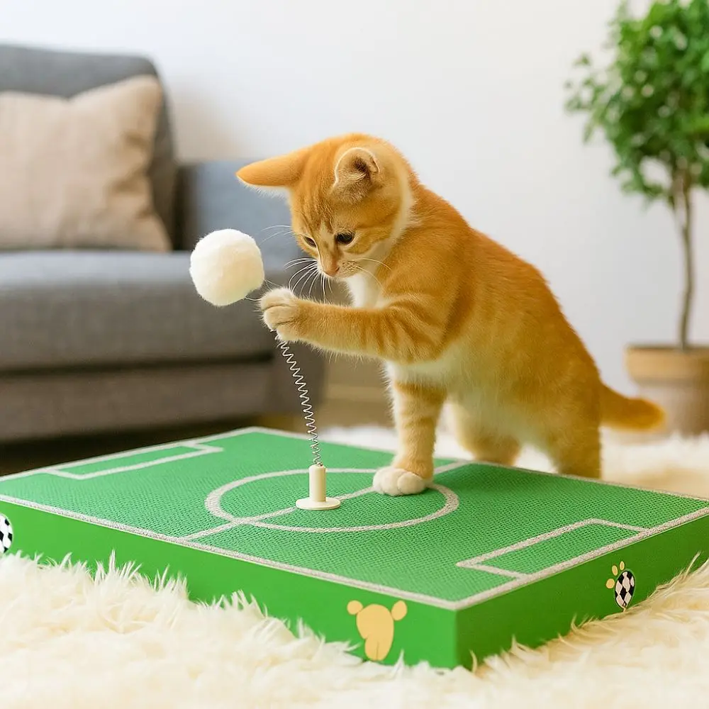 Wear-resistant Football Field Cat Scratching Board Scratch Resistant Corrugated Paper Cat Scratching Pad with Ball Interactive
Wear-resistant Football Field Cat Scratching Board Scratch Resistant Corrugated Paper Cat Scratching Pad with Ball Interactive