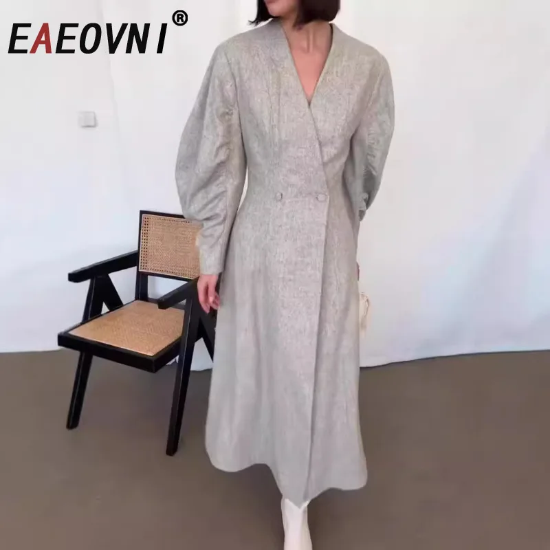 EAEOVNI длинное платье во французском стиле, женское двубортное модное платье с v-образным вырезом и рукавами-фонариками, элегантное весеннее платье 2025, новинка 1A329
EAEOVNI длинное платье во французском стиле, женское двубортное модное платье с v-образным вырезом и рукавами-фонариками, элегантное весеннее платье 2025, новинка 1A329