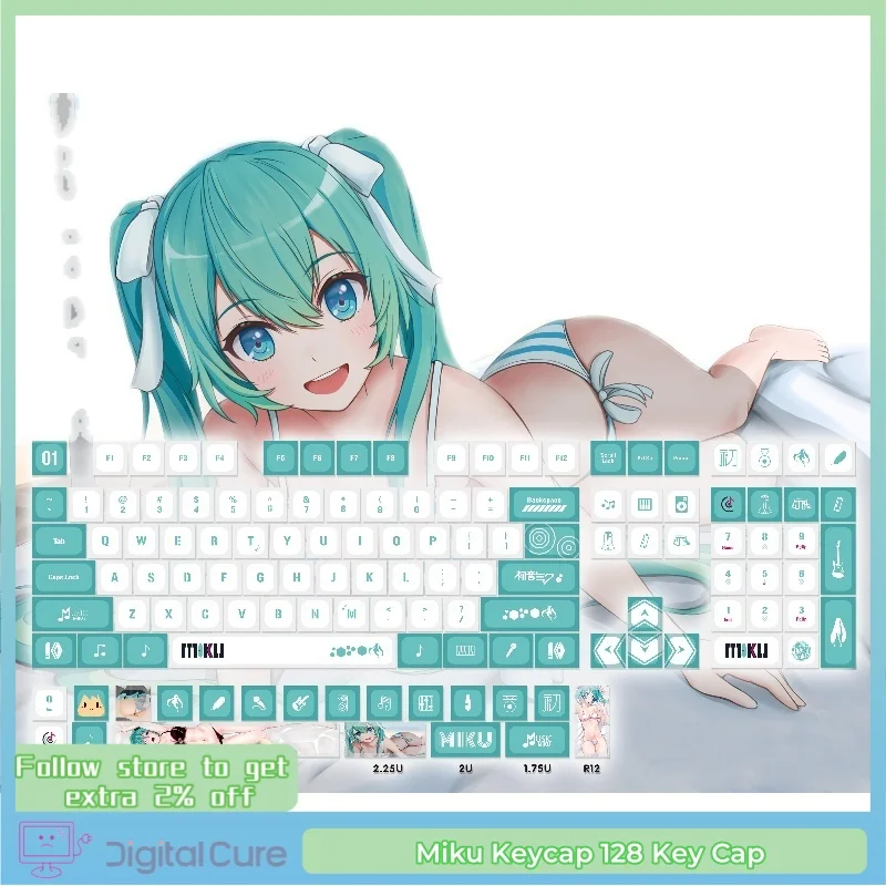Miku Keycap Anime Theme Key Cap Xda Height 128 Key Pbt Material Sublimation Mechanical Keyboard Cherry Available Pbt Keycaps 
Miku Keycap Anime Theme Key Cap Xda Height 128 Key Pbt Material Sublimation Mechanical Keyboard Cherry Available Pbt Keycaps
