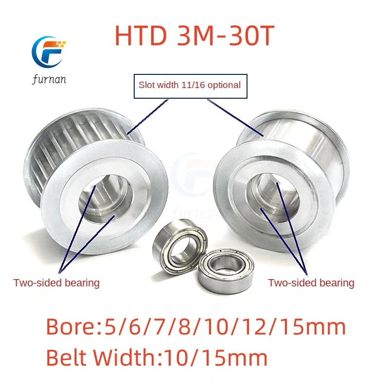 30 Teeth 3M Idler Tensioner Bore 5/6/7/8/10/12/15mm Width 10mm 15mm with Bearing Guide Regulating Pulley GT3
30 Teeth 3M Idler Tensioner Bore 5/6/7/8/10/12/15mm Width 10mm 15mm with Bearing Guide Regulating Pulley GT3