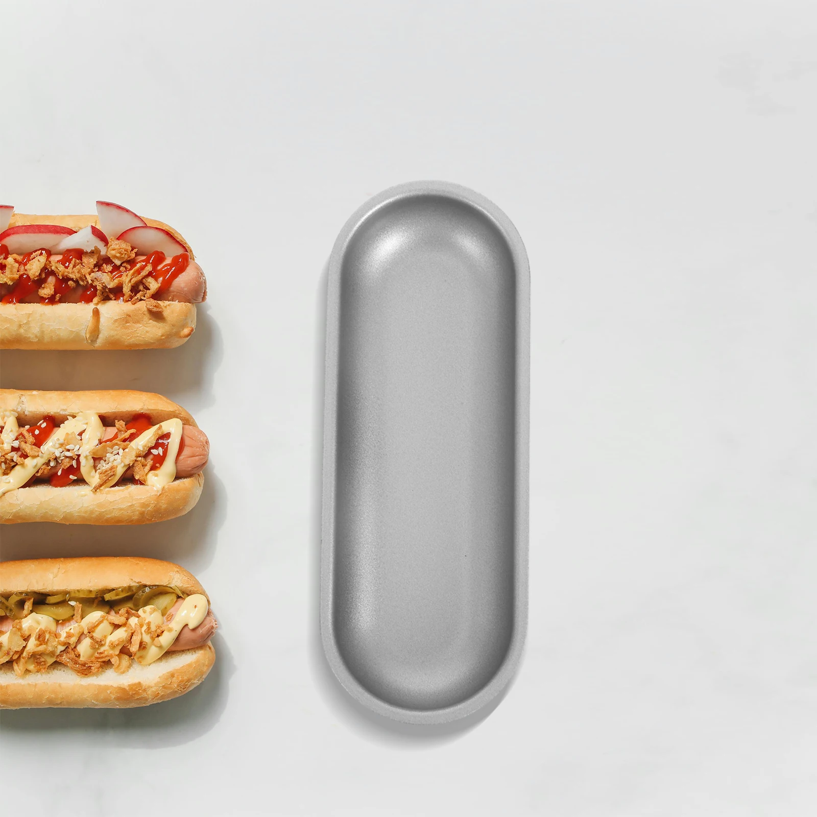 2Pcs Hot Dog Bun Pan Set Non-Stick Long Baking Mold for Homemade Bread Thickened Carbon Steel Oven Baking Tools Family Gathering
2Pcs Hot Dog Bun Pan Set Non-Stick Long Baking Mold for Homemade Bread Thickened Carbon Steel Oven Baking Tools Family Gathering