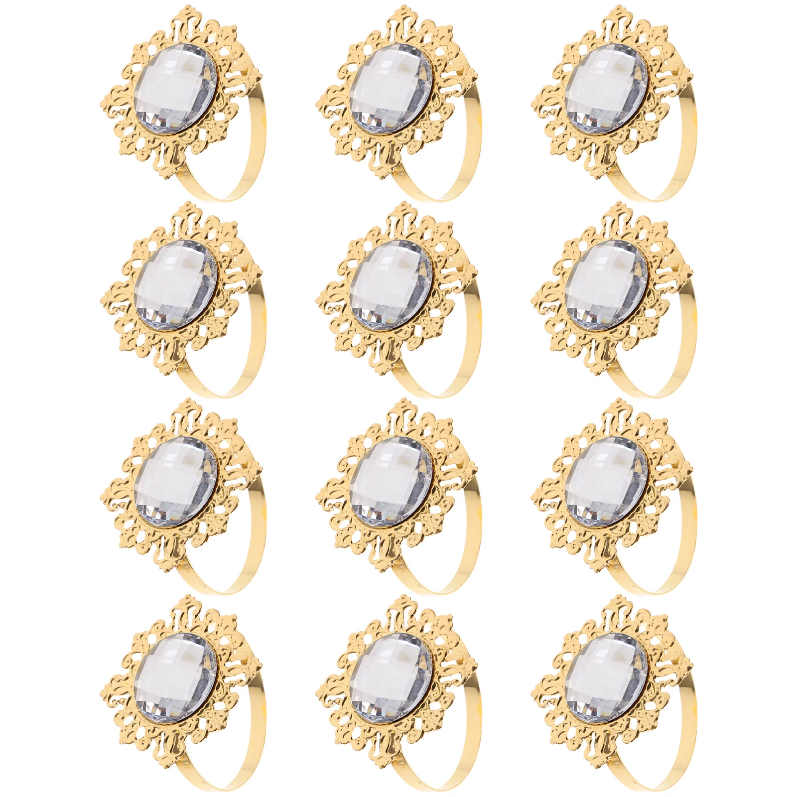 12Pcs Napkin Golden Acrylic Iron Banquet Wedding Dinner Banquet Napkin Holder Decor 5x5cm Diamond Like Sparkle Table Settings
12Pcs Napkin Golden Acrylic Iron Banquet Wedding Dinner Banquet Napkin Holder Decor 5x5cm Diamond Like Sparkle Table Settings