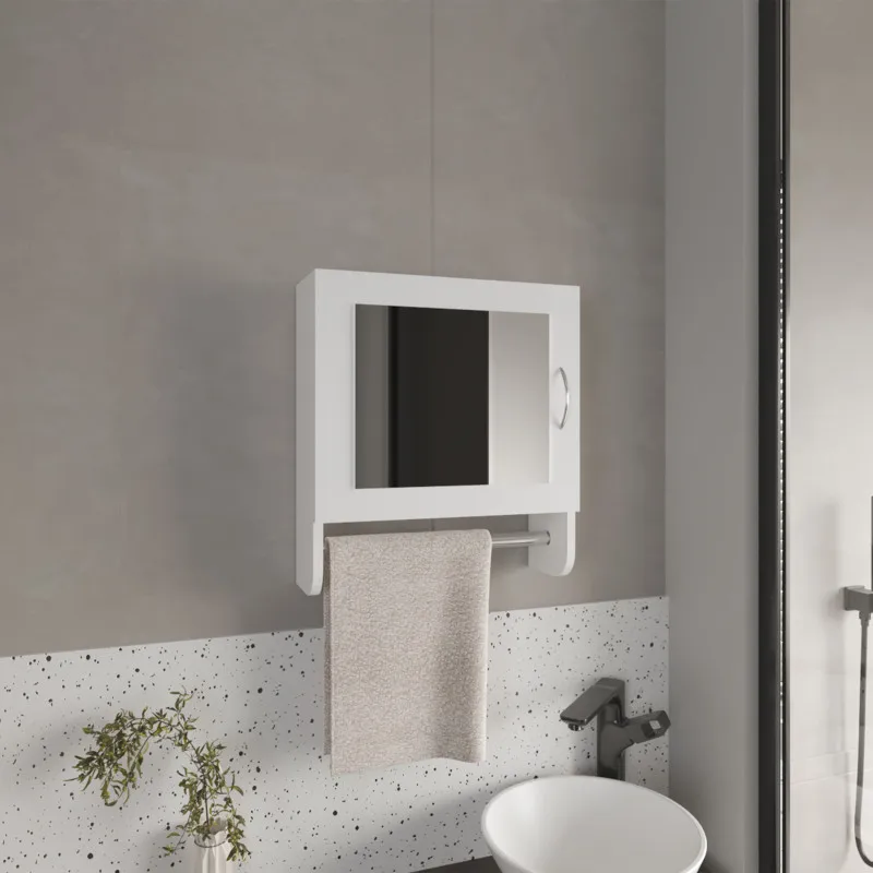 Medicine Cabinet 19.70" H, with 1 Door, 2 Shelves, 1 Mirror, White
Medicine Cabinet 19.70" H, with 1 Door, 2 Shelves, 1 Mirror, White