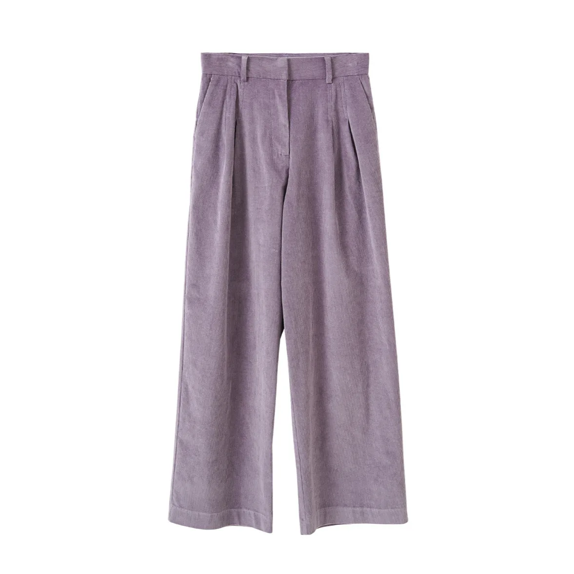 New autumn lavender purple corduroy wide-leg pants with straight and high-waist design y2k
New autumn lavender purple corduroy wide-leg pants with straight and high-waist design y2k
