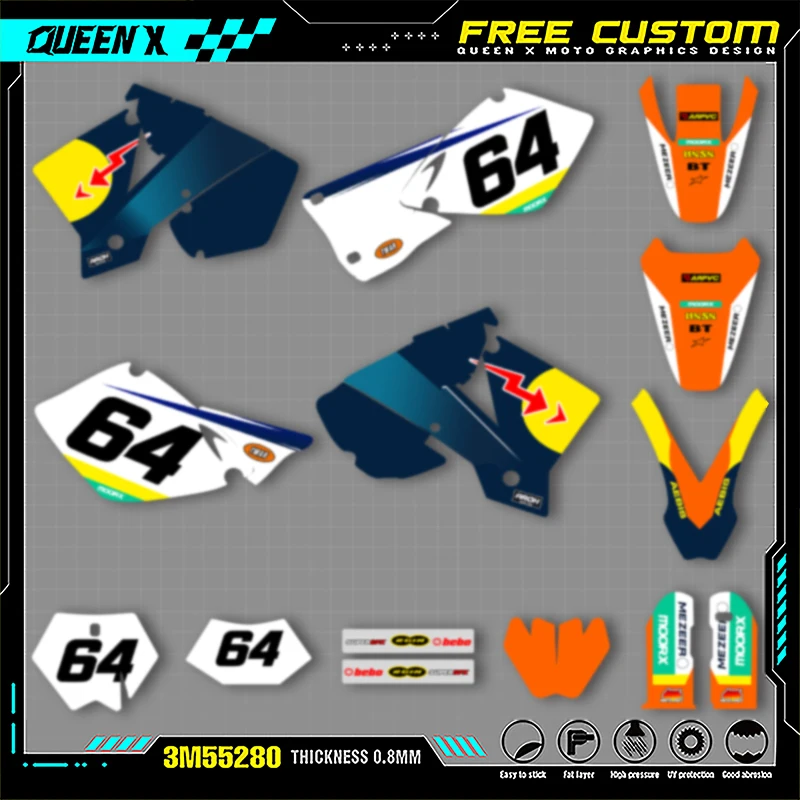 Наклейки с графикой мотоцикла QUEEN X MOTO MX для KTM EXC XCW 2003, аксессуары для мотокросса 001
Наклейки с графикой мотоцикла QUEEN X MOTO MX для KTM EXC XCW 2003, аксессуары для мотокросса 001