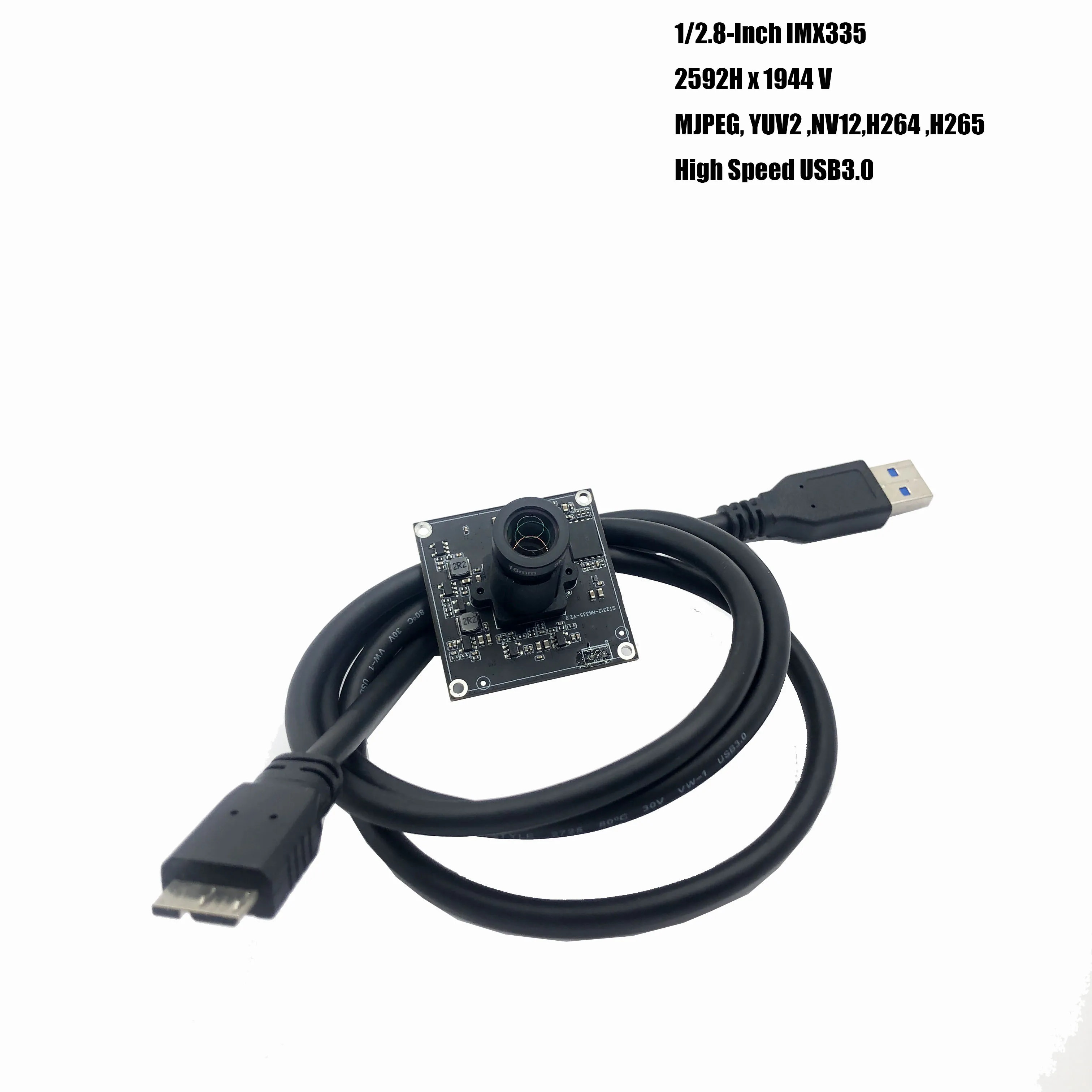 2592x1944 5MP HD IMX335 USB3.0 Camera Module with 16mm lens 60FPS/120fps Webcam Plug & Play UVC Protocol for Face Recognition
2592x1944 5MP HD IMX335 USB3.0 Camera Module with 16mm lens 60FPS/120fps Webcam Plug & Play UVC Protocol for Face Recognition
