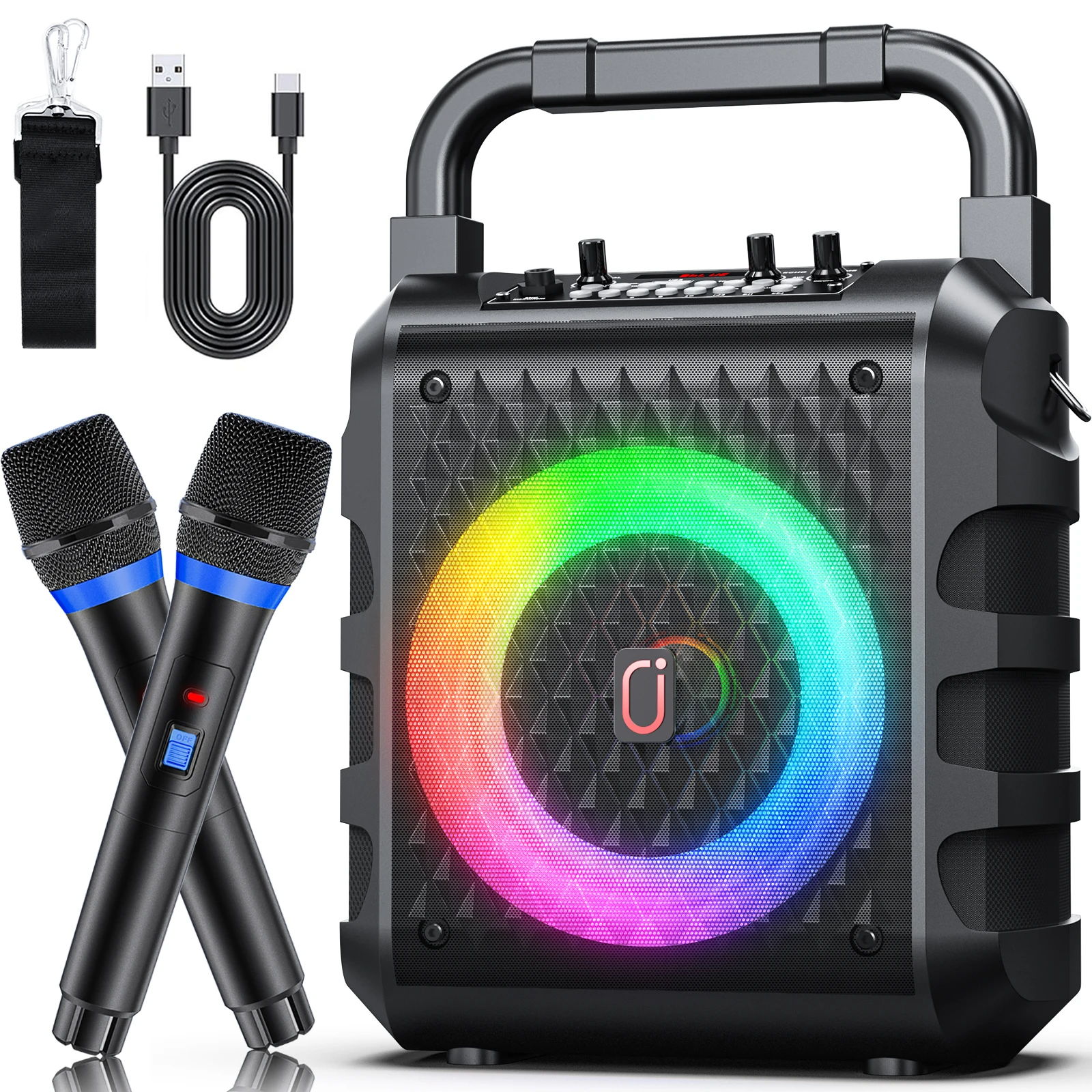 FanFun Wireless Outdoor Speaker, Portable Speaker with Microphone, Colorful DJ Light, Dual Microphone Jacks, TF Card Compatible
FanFun Wireless Outdoor Speaker, Portable Speaker with Microphone, Colorful DJ Light, Dual Microphone Jacks, TF Card Compatible