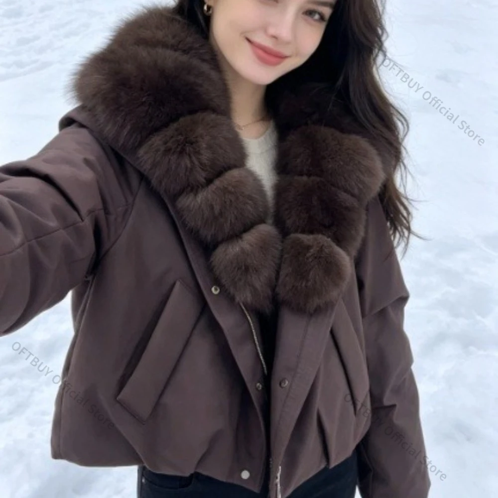 OFTBUY Women's Winter Down Jacket Real Fur Coat Huge Natural Fox Fur Duck Down Jacket Casual Female Feather Parka Puffer Coat
OFTBUY Women's Winter Down Jacket Real Fur Coat Huge Natural Fox Fur Duck Down Jacket Casual Female Feather Parka Puffer Coat