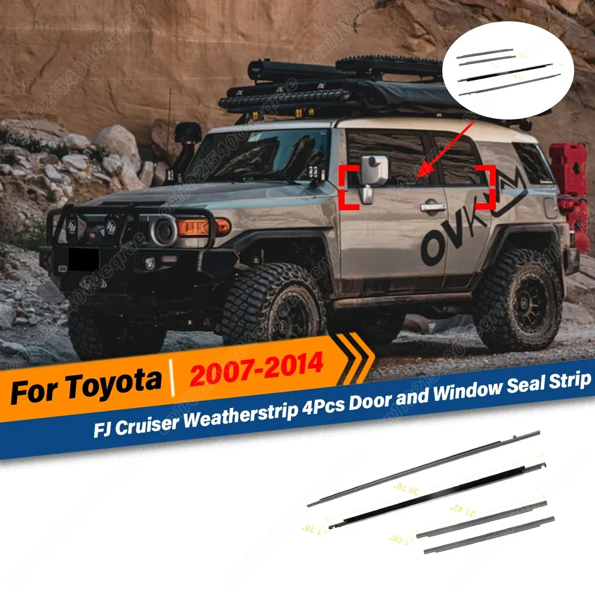 For Toyota FJ Cruiser Weatherstrip 2007-2014 4Pcs Door Window Moulding Trim Seal Belt 68161-35073 68163-35041
For Toyota FJ Cruiser Weatherstrip 2007-2014 4Pcs Door Window Moulding Trim Seal Belt 68161-35073 68163-35041