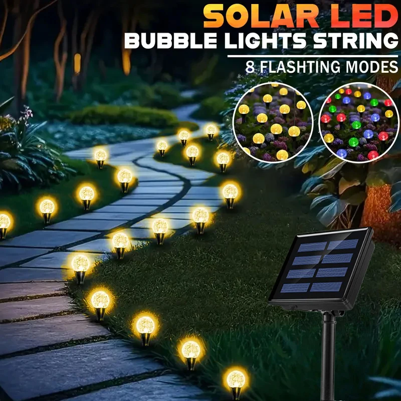 Наружные гирлянды с пузырьками на солнечной энергии, 5, 6, 8 метров, выбор, водонепроницаемые светодиодные садовые фонари для двора, пейзажного декора
Наружные гирлянды с пузырьками на солнечной энергии, 5, 6, 8 метров, выбор, водонепроницаемые светодиодные садовые фонари для двора, пейзажного декора