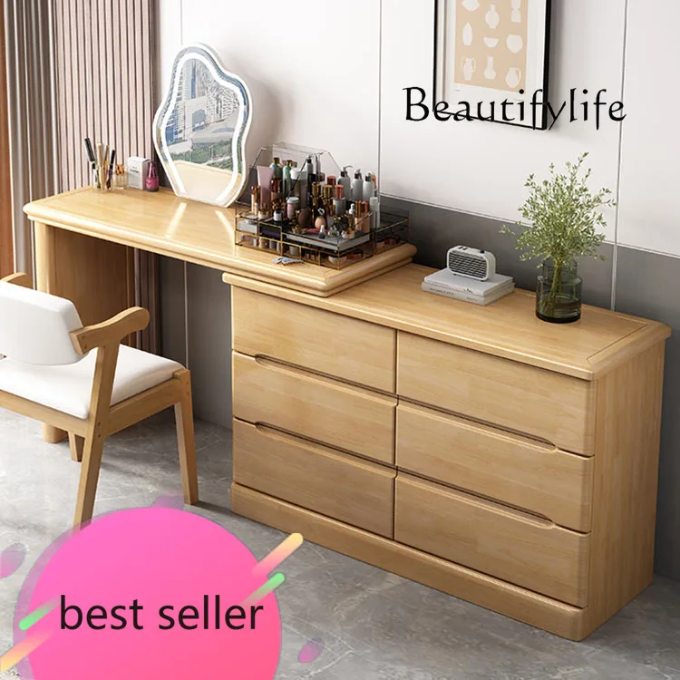 Simple solid wood dresser chest integrated bedroom modern storage cabinet small corner dressing table
Simple solid wood dresser chest integrated bedroom modern storage cabinet small corner dressing table