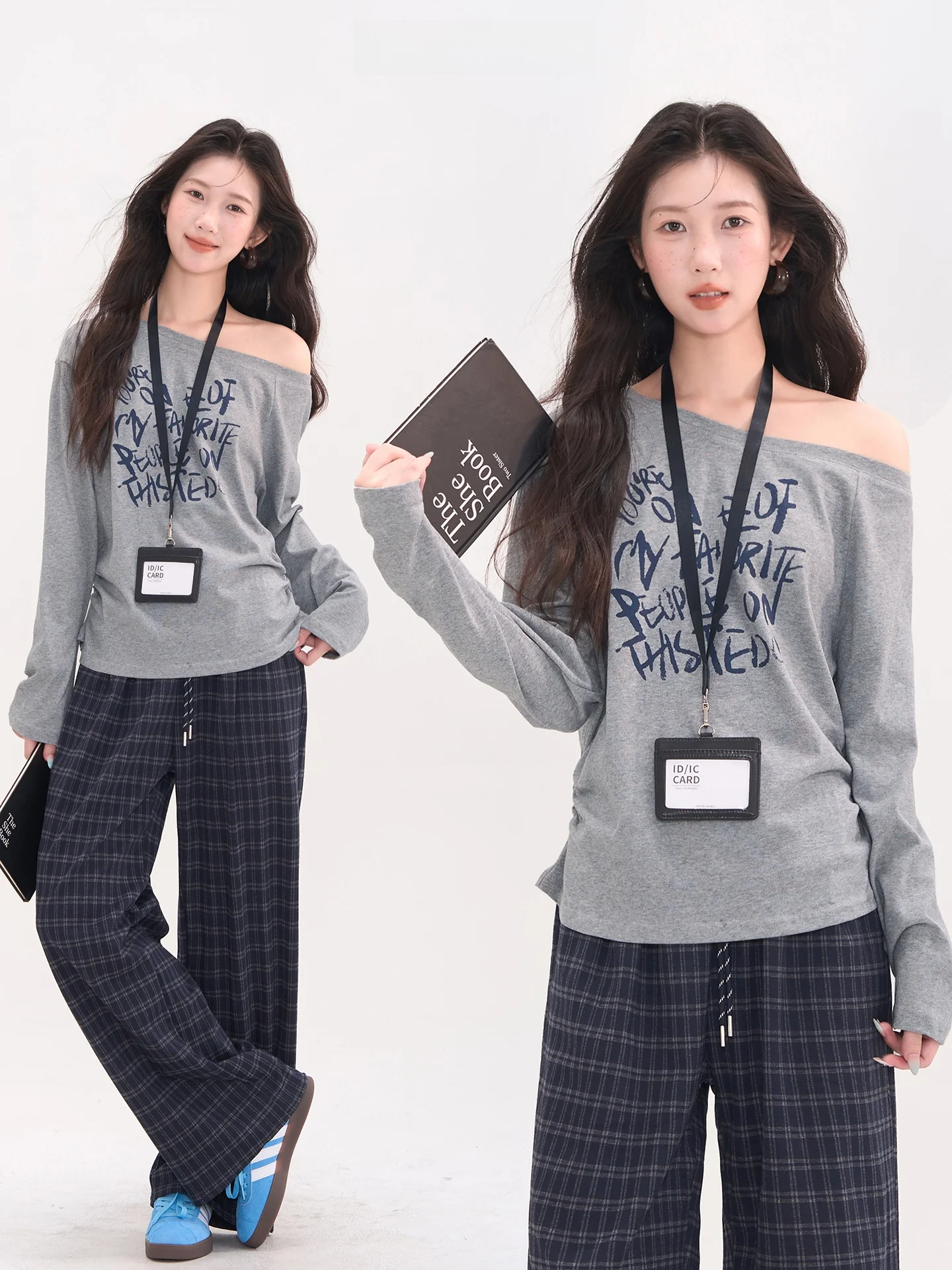 Heme Long Sve Letter Print T-irt Women's Casual Loose Top Salt ain oulder Print Cotton Polyester Blend Autumn Wear
Heme Long Sve Letter Print T-irt Women's Casual Loose Top Salt ain oulder Print Cotton Polyester Blend Autumn Wear