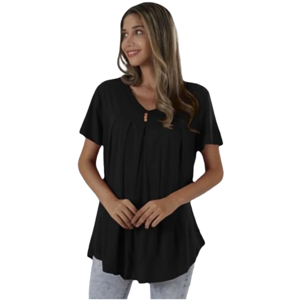 Womens Solid Color Short Sleeve T Shirt Featuring V Neckline and Thoughtful Loose Fit for All Day Comfort and Mobility
Womens Solid Color Short Sleeve T Shirt Featuring V Neckline and Thoughtful Loose Fit for All Day Comfort and Mobility