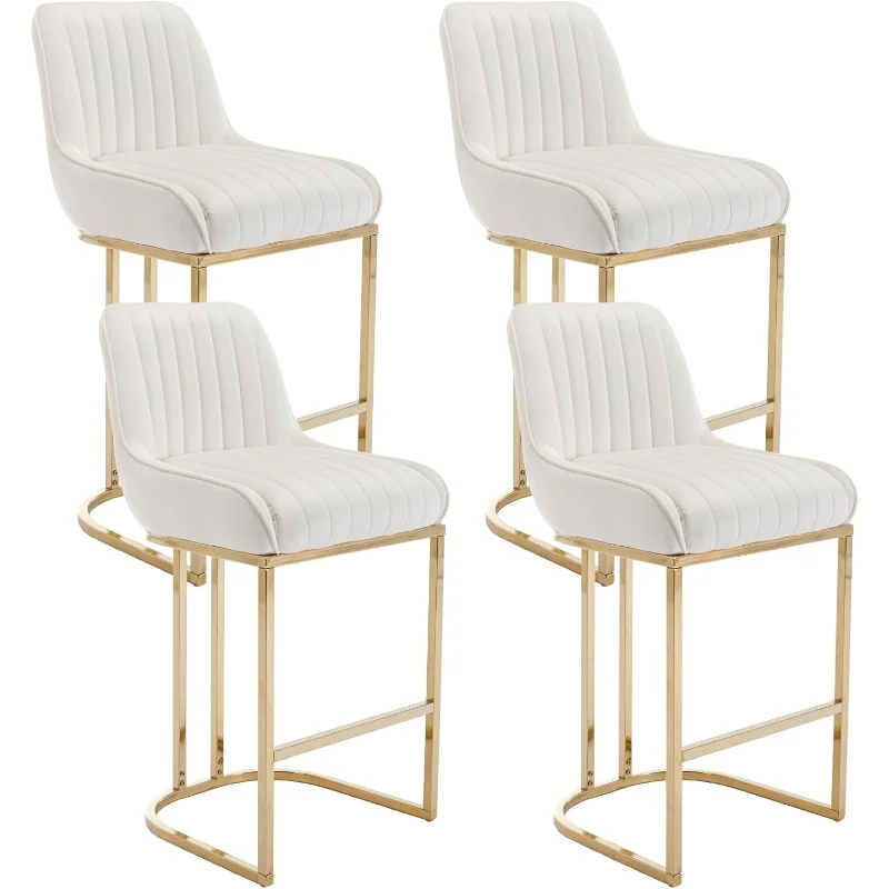 Velvet Counter Stools with Gold Legs Beige Counter Height Bar Stools Set of 4 Modern Upholstered Kitchen Island Chairs with Back
Velvet Counter Stools with Gold Legs Beige Counter Height Bar Stools Set of 4 Modern Upholstered Kitchen Island Chairs with Back