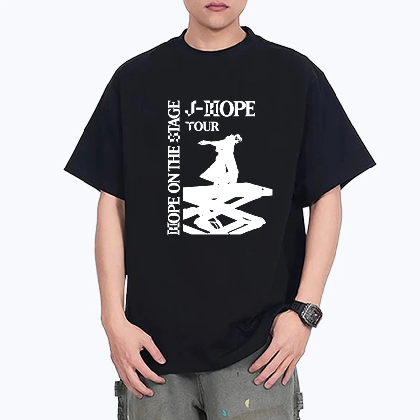Summer J-Hope "Hope on the Stage" Tour Oversized Crew Neck t-shirt Cotton Men Women short sleeve Print Unisex t-shirt streetwear 
Summer J-Hope "Hope on the Stage" Tour Oversized Crew Neck t-shirt Cotton Men Women short sleeve Print Unisex t-shirt streetwear
