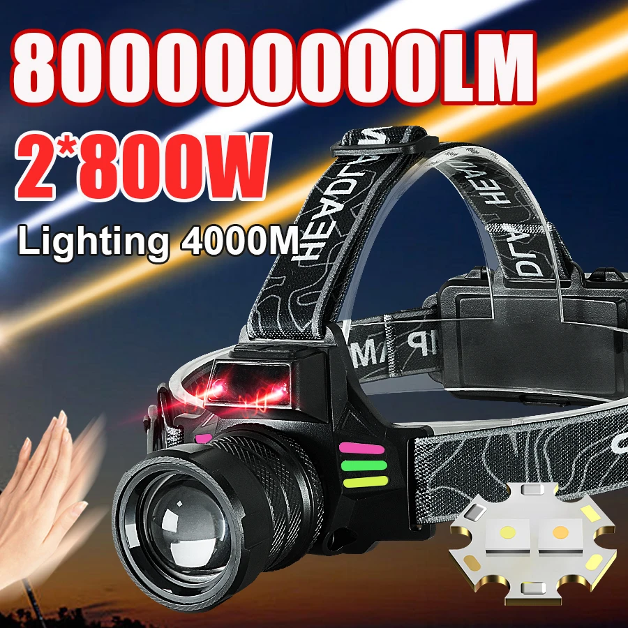 Суперяркий налобный фонарь с датчиком движения, дальнобойный налобный фонарь, белый+желтый свет, мощный налобный фонарь, перезаряжаемая лампа для работы
Суперяркий налобный фонарь с датчиком движения, дальнобойный налобный фонарь, белый+желтый свет, мощный налобный фонарь, перезаряжаемая лампа для работы