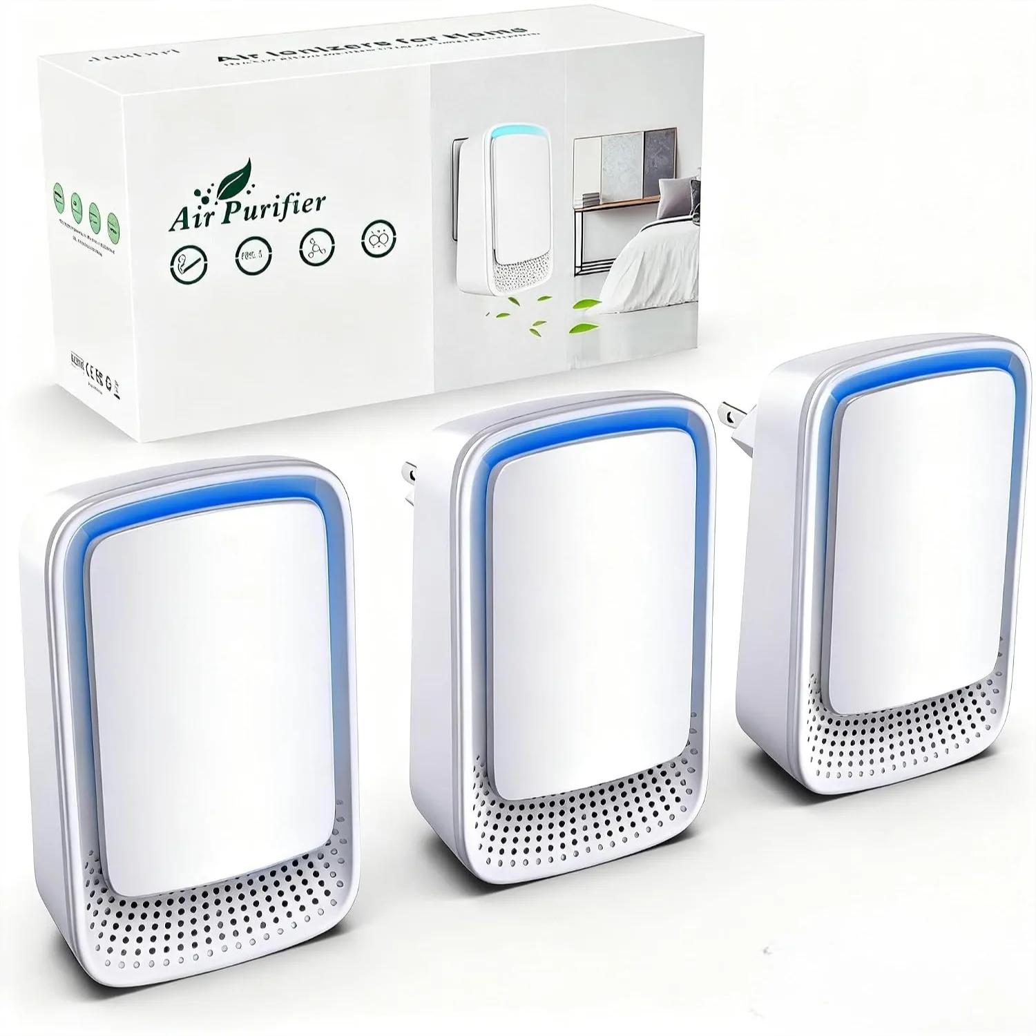 Negative Ion Generator 3 Pack, Quiet Air Freshener for Bedroom Office Kitchen, Portable Odor Smoke Dust Pet Eliminator
Negative Ion Generator 3 Pack, Quiet Air Freshener for Bedroom Office Kitchen, Portable Odor Smoke Dust Pet Eliminator