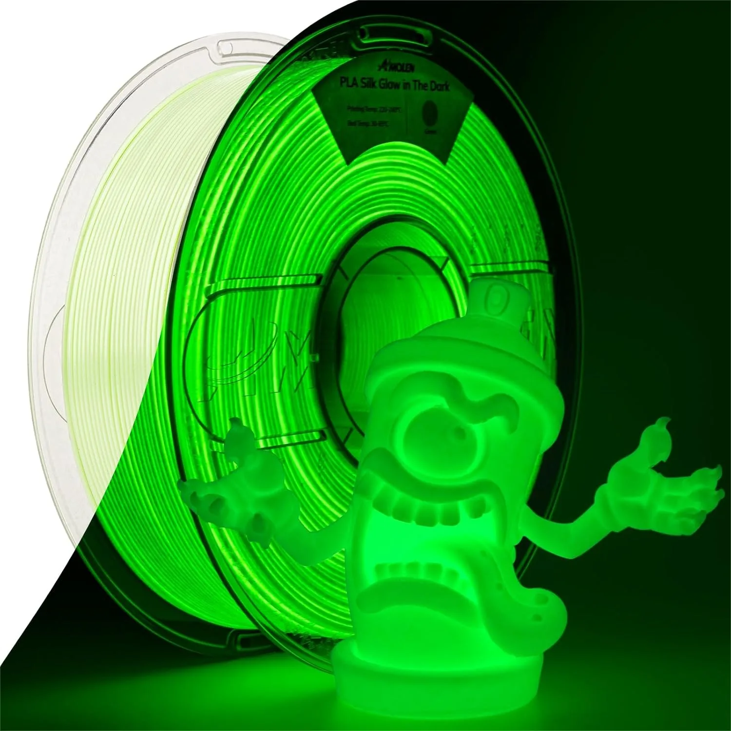Glow in the Dark PLA Filament 1.75mm Green, Silk & Glow 3D Printer Filament with UV Light, Dimensional Accuracy +/- 0.02mm, 1KG
Glow in the Dark PLA Filament 1.75mm Green, Silk & Glow 3D Printer Filament with UV Light, Dimensional Accuracy +/- 0.02mm, 1KG