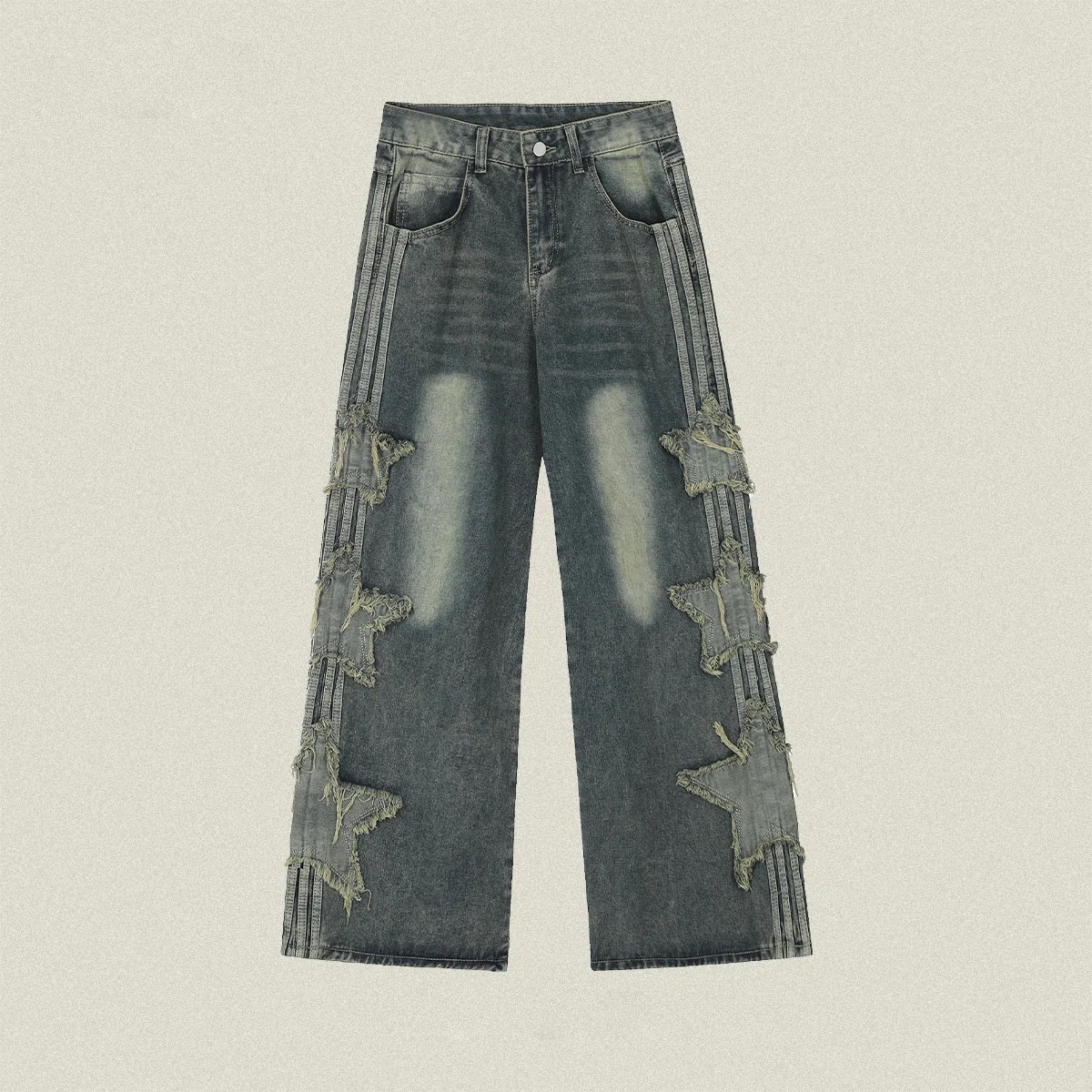 American High Street Star Patch Jeans Men's Summer New Loose Straight Drape Trendy Brand Wide Leg Mopping Pants Baggy Jeans
American High Street Star Patch Jeans Men's Summer New Loose Straight Drape Trendy Brand Wide Leg Mopping Pants Baggy Jeans