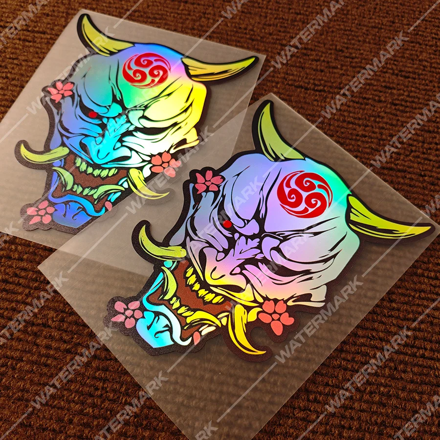 Holographic Japanese Oni Mask Sticker, Sakura Hannya Demon Vinyl Decal, Waterproof Decor for Motorcycle Helmet Car Window
Holographic Japanese Oni Mask Sticker, Sakura Hannya Demon Vinyl Decal, Waterproof Decor for Motorcycle Helmet Car Window