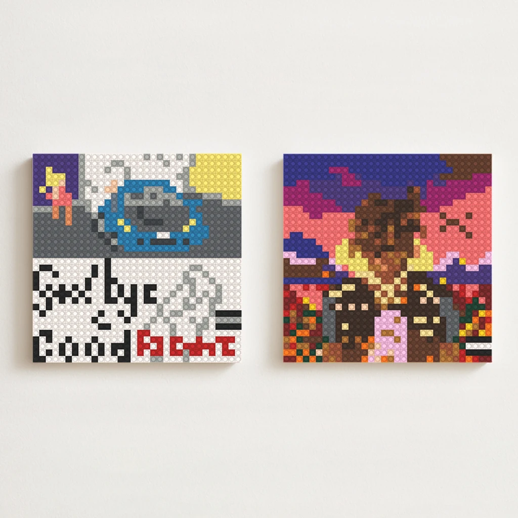 J-Juice WRLD Hip Hop Rap Album Cover Building Blocks Mosaic Pixel Art Wall Hanging Painting Household Interior Wall Decor
J-Juice WRLD Hip Hop Rap Album Cover Building Blocks Mosaic Pixel Art Wall Hanging Painting Household Interior Wall Decor