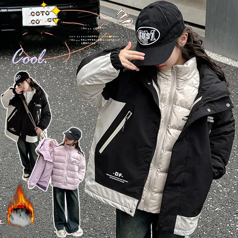 Korean Winter Children Girl 2-Piece Sets Teenager Girl Down Zipper Sweat Jackets+thicken Outdoor Jacket Set For Girls 4-12Yrs
Korean Winter Children Girl 2-Piece Sets Teenager Girl Down Zipper Sweat Jackets+thicken Outdoor Jacket Set For Girls 4-12Yrs