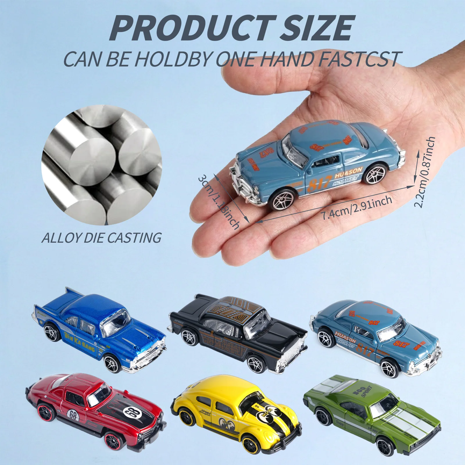 6-Pack 1:64 Alloy Diecast Cars, Assorted Classic Mini Models, Collectible Toy Vehicle Set for Kids & Collectors
6-Pack 1:64 Alloy Diecast Cars, Assorted Classic Mini Models, Collectible Toy Vehicle Set for Kids & Collectors