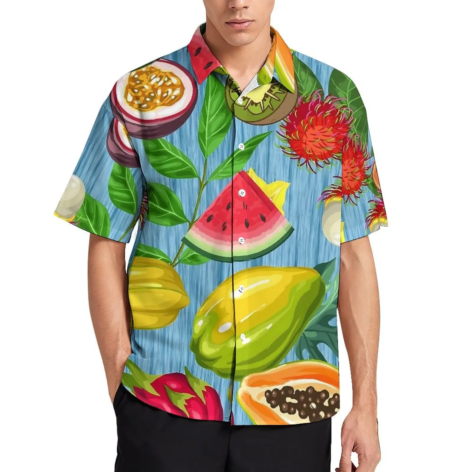 Tropical Fruit Print Summer Shirt For Mens Beach Fruit Slices Casual Shirts Short Sleeve Streetwear Elegant Oversized Blouses
Tropical Fruit Print Summer Shirt For Mens Beach Fruit Slices Casual Shirts Short Sleeve Streetwear Elegant Oversized Blouses
