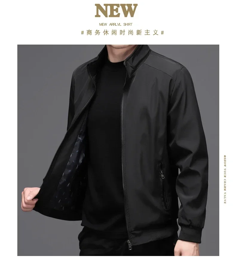 Zipper Outerwear Male Outerwear Business Jacket Man Office Business Jacket Classic Stand Collar Spring Autumn Men Casual Jackets
Zipper Outerwear Male Outerwear Business Jacket Man Office Business Jacket Classic Stand Collar Spring Autumn Men Casual Jackets