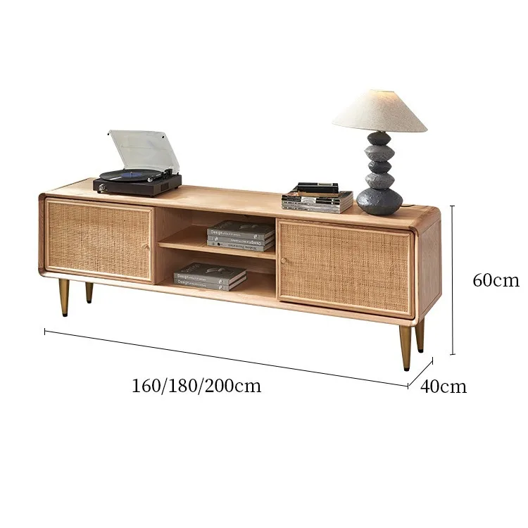 Solid wood TV cabinet Japanese modern simple living room household small apartment oak retro wind rattan floor cabinet combinati
Solid wood TV cabinet Japanese modern simple living room household small apartment oak retro wind rattan floor cabinet combinati