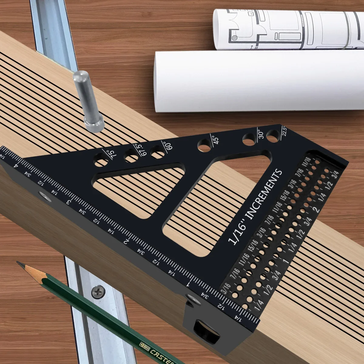 Aluminum Miter Triangle Ruler with Laser - 3D Multi-Angle Woodworking Square Protractor for Woodworking Design、DIY
Aluminum Miter Triangle Ruler with Laser - 3D Multi-Angle Woodworking Square Protractor for Woodworking Design、DIY