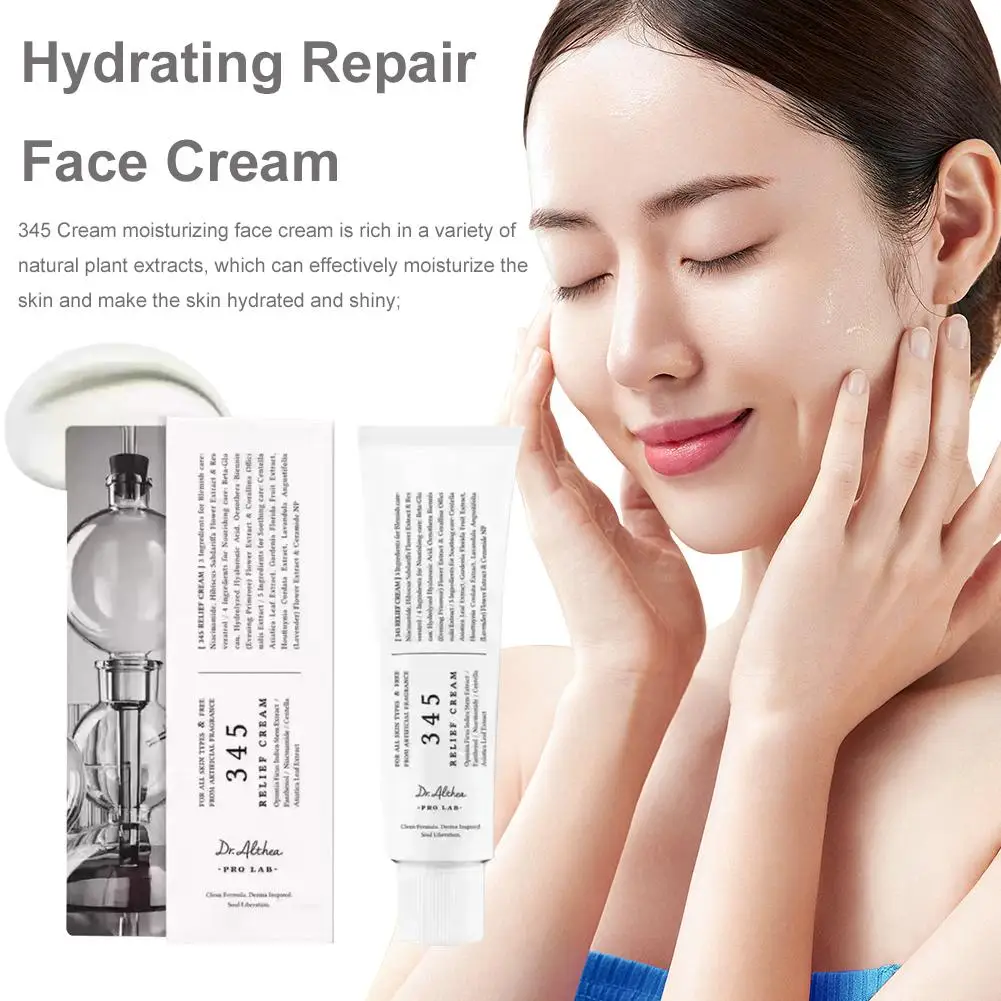 345 Relief Cream Moisturizer For Soothing Recovery Face Cream Tea Tree Leaf Water Niacinamide Korean Skincare for All Skin Type
345 Relief Cream Moisturizer For Soothing Recovery Face Cream Tea Tree Leaf Water Niacinamide Korean Skincare for All Skin Type