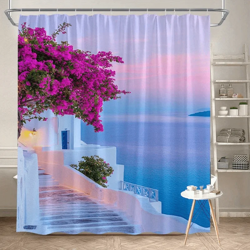 Large Shower Curtain Mediterranean Floral Style Waterproof Bathroom Decor Greek Coastal Bougainvillea Print 180x180cm
Large Shower Curtain Mediterranean Floral Style Waterproof Bathroom Decor Greek Coastal Bougainvillea Print 180x180cm