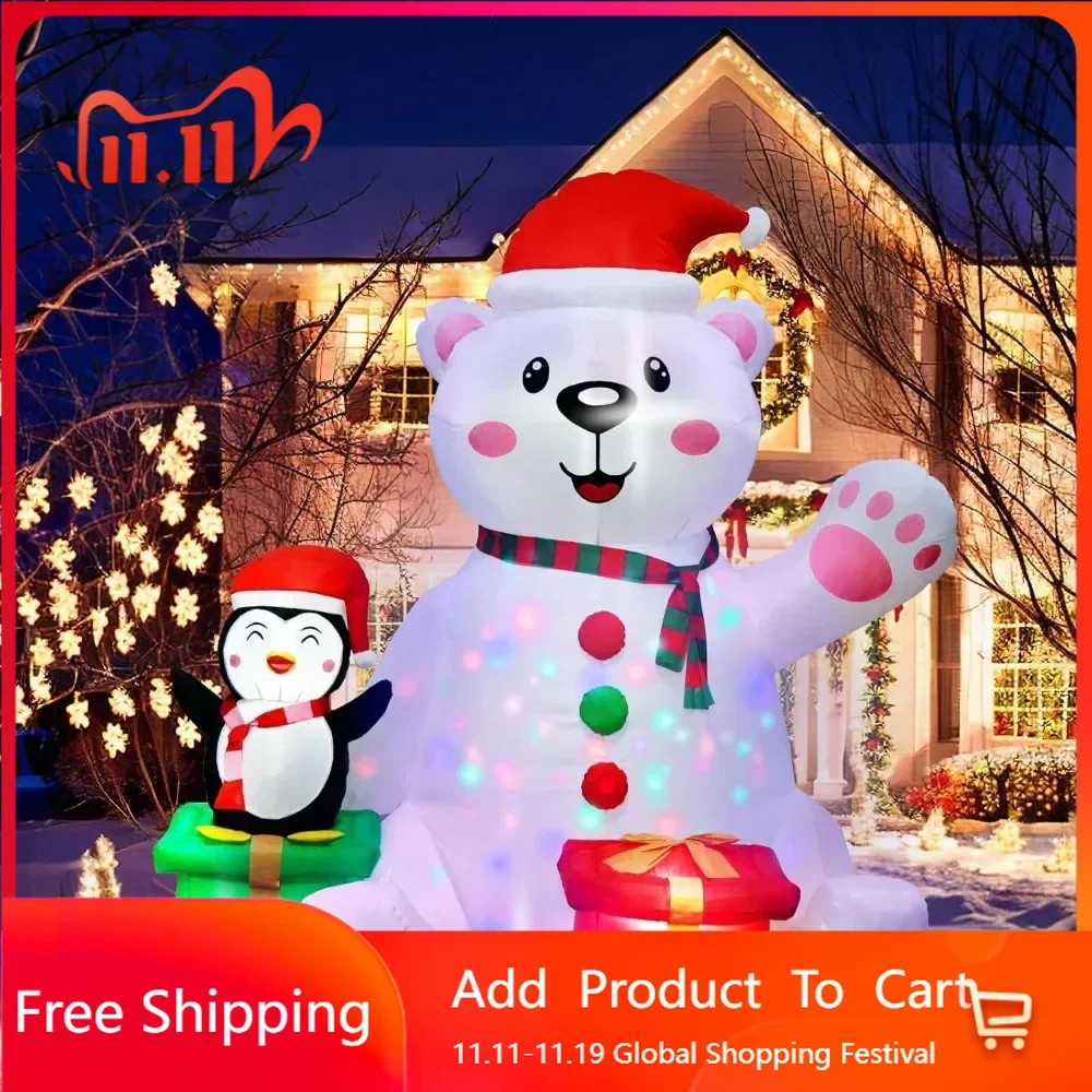 6Ft Christmas Inflatables Outdoor Decorations, LED Light Up Polar Bear and Penguin Inflatable Christmas Blow Up Yard Decorations
6Ft Christmas Inflatables Outdoor Decorations, LED Light Up Polar Bear and Penguin Inflatable Christmas Blow Up Yard Decorations