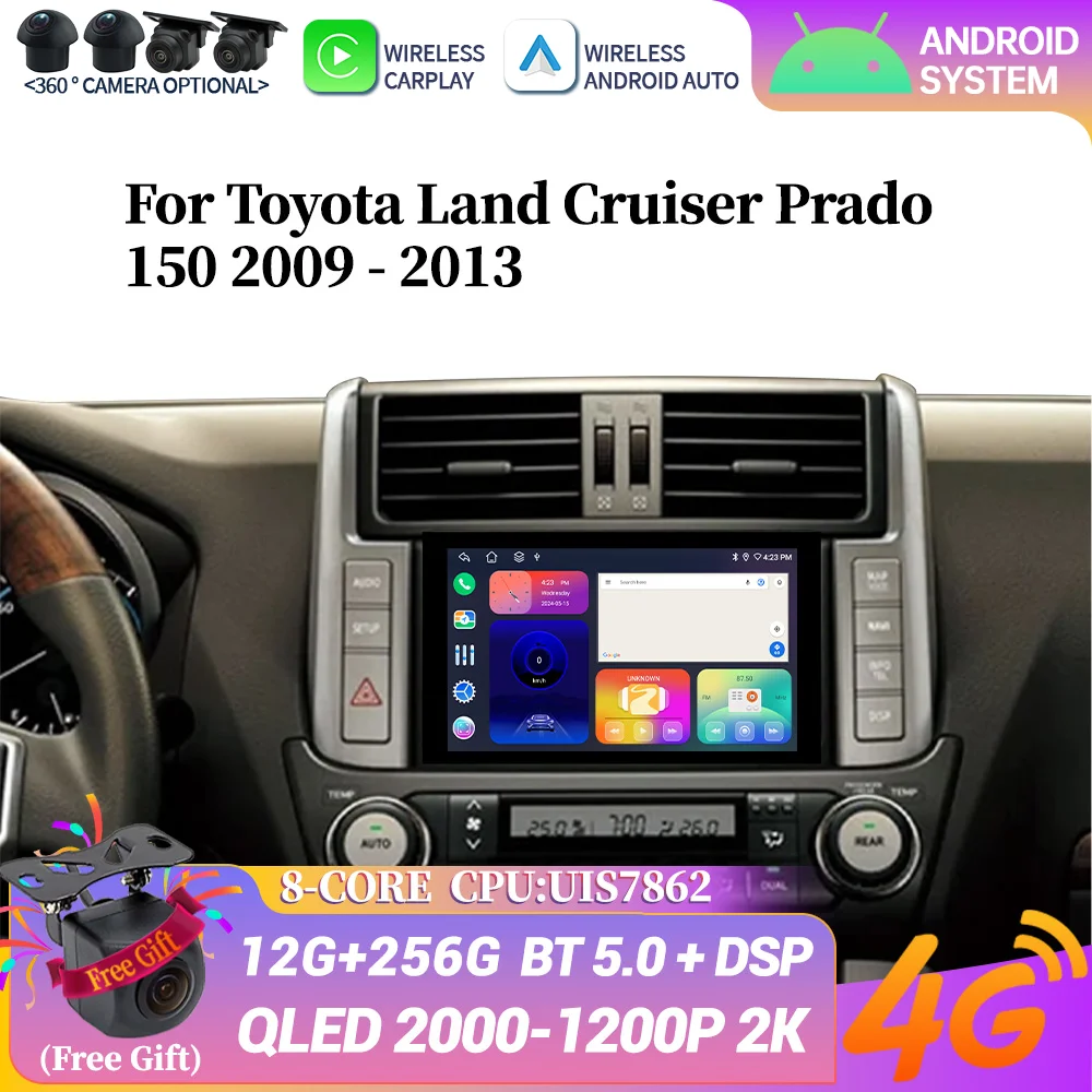 Android 14 For Toyota Land Cruiser Prado 150 2009-2013 Wireless Bluetooth Carplay Stereo Screen Car Radio Multimedia Navigation
Android 14 For Toyota Land Cruiser Prado 150 2009-2013 Wireless Bluetooth Carplay Stereo Screen Car Radio Multimedia Navigation