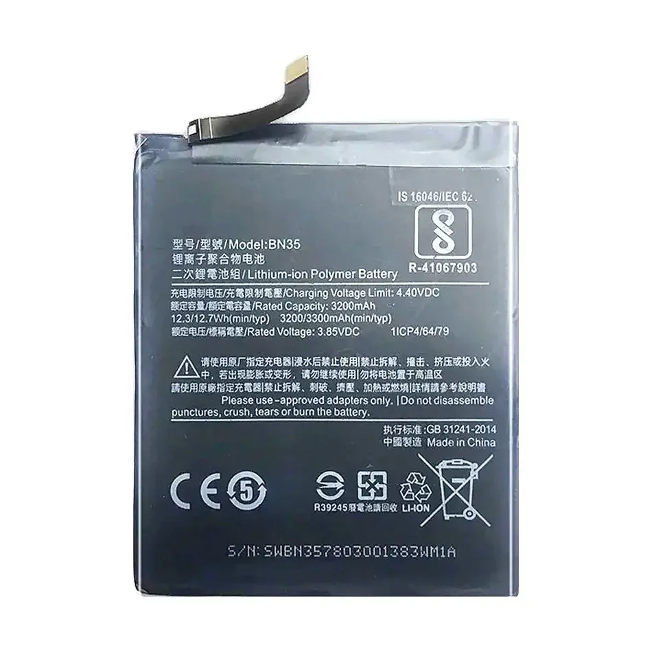3300mAh BN35 For Xiaomi Redmi 5 Mobile Phone Battery Reliable Power Lightweight
3300mAh BN35 For Xiaomi Redmi 5 Mobile Phone Battery Reliable Power Lightweight