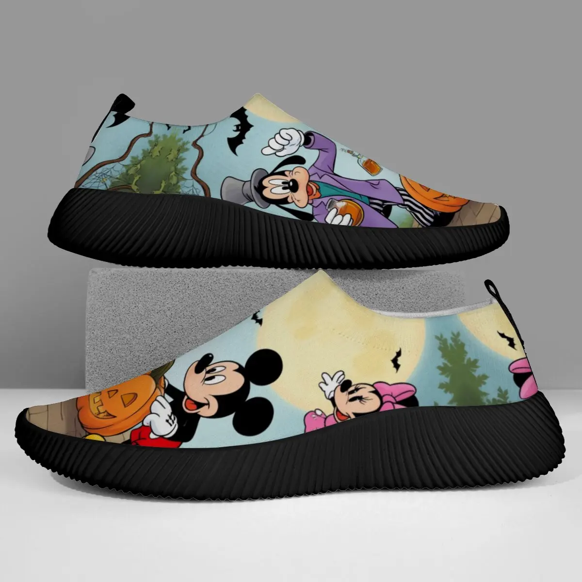 Подарок на Хэллоуин, обувь Диснея, женские лоферы на плоской подошве, модные роскошные легкие прогулочные туфли с мультяшным узором, Минни Маус 
Подарок на Хэллоуин, обувь Диснея, женские лоферы на плоской подошве, модные роскошные легкие прогулочные туфли с мультяшным узором, Минни Маус