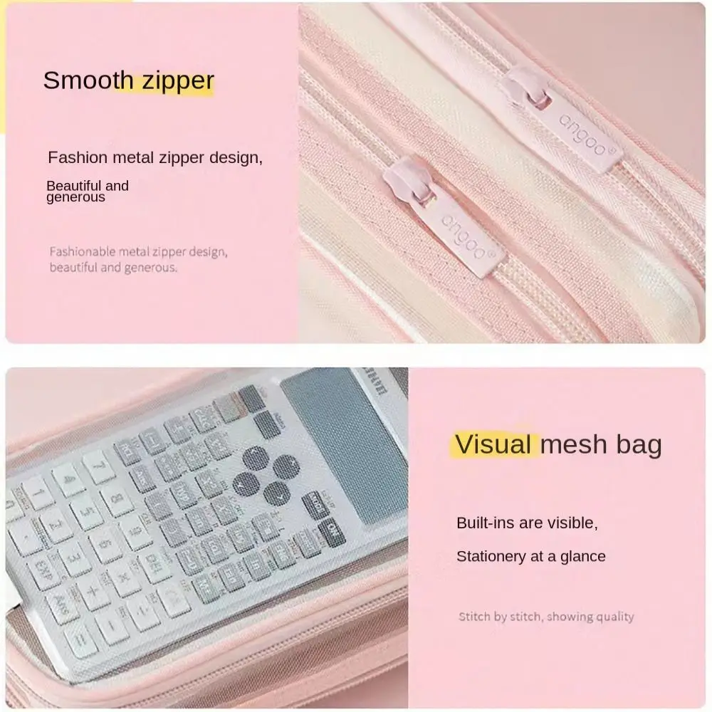 Portable Mesh Pen Bag Transparent Handheld Stationery Bag Large Capacity Stationery Organizer Student
Portable Mesh Pen Bag Transparent Handheld Stationery Bag Large Capacity Stationery Organizer Student