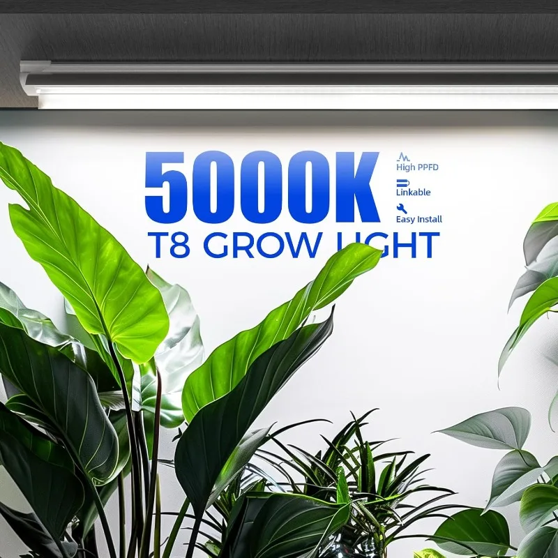 Plant Grow Light, 4FT 5000K Full Spectrum White, 252W(6 x 42W), T8 LED Grow Light, Growing Lamp Fixture
Plant Grow Light, 4FT 5000K Full Spectrum White, 252W(6 x 42W), T8 LED Grow Light, Growing Lamp Fixture