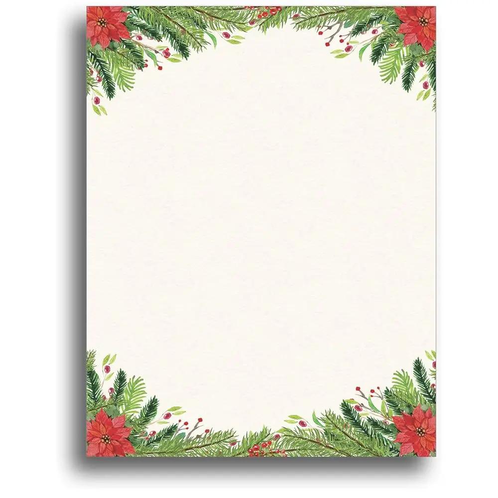Бумага для канцелярских принадлежностей Poinsettia Corner Christmas Holiday - 80 листов - 8,5 x 11 дюймов - для струйных/лазерных принтеров - с узором «Вечнозеленые растения и ягоды»
Бумага для канцелярских принадлежностей Poinsettia Corner Christmas Holiday - 80 листов - 8,5 x 11 дюймов - для струйных/лазерных принтеров - с узором «Вечнозеленые растения и ягоды»