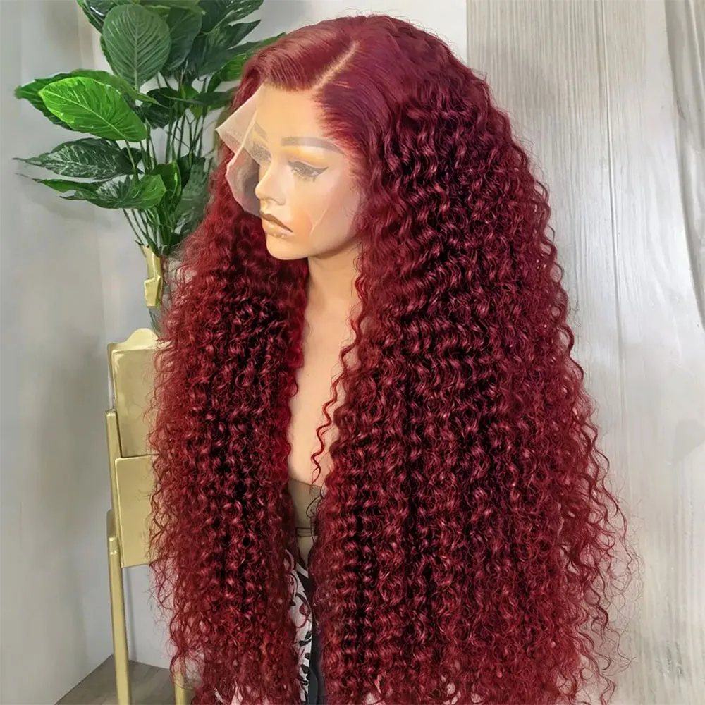 250 High Density 99J Burgundy Curly Human Hair Wigs 13x4 Lace Frontal wig Human Hair Pre Plucked Baby Hair For Women
250 High Density 99J Burgundy Curly Human Hair Wigs 13x4 Lace Frontal wig Human Hair Pre Plucked Baby Hair For Women