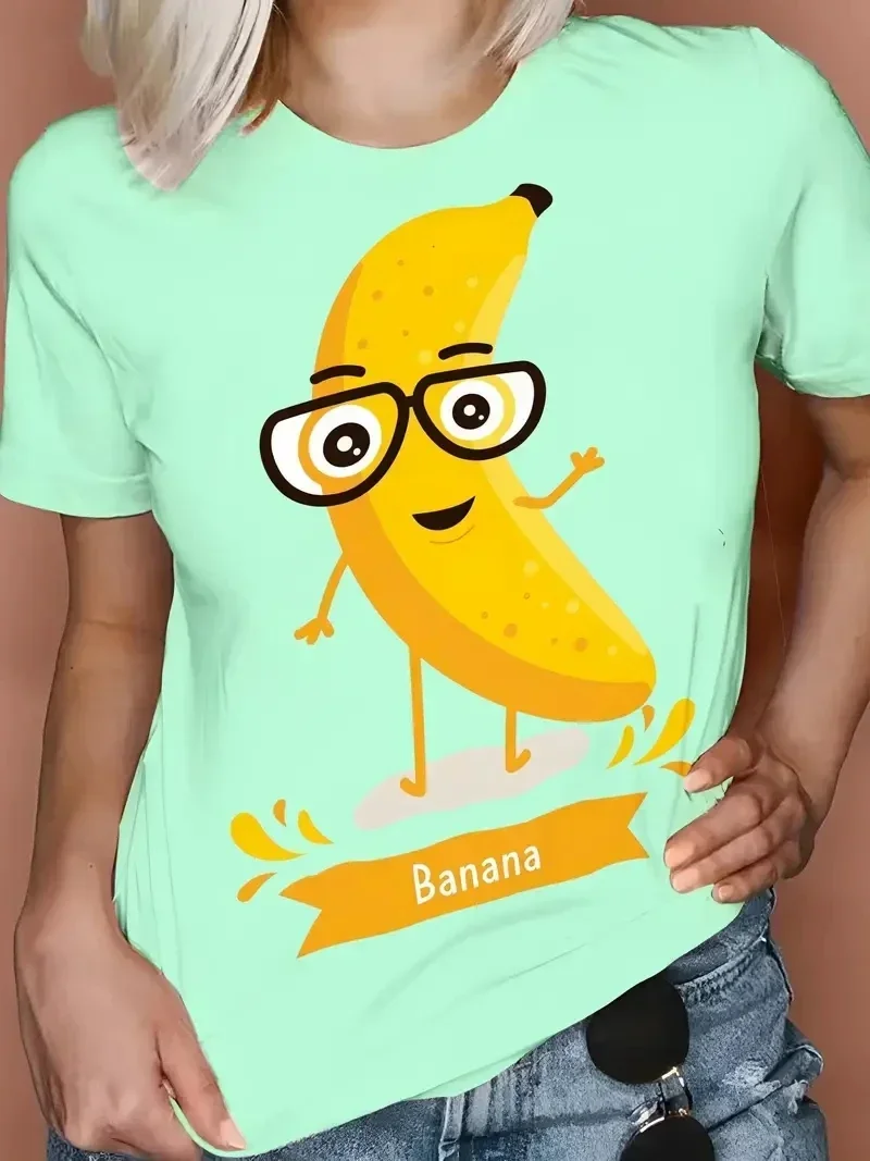 Women's Comfortable and Minimalist Vacation Style Commuting Fashion Casual Banana Print Plus Size Round Neck T-shirt
Women's Comfortable and Minimalist Vacation Style Commuting Fashion Casual Banana Print Plus Size Round Neck T-shirt