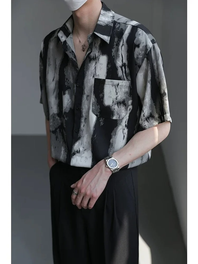 Casual Contrast Color Short Sleeve Men's Shirt Summer Trendy Brand Handsome Thin Large Size Leisure Shirt Design Sense Button up
Casual Contrast Color Short Sleeve Men's Shirt Summer Trendy Brand Handsome Thin Large Size Leisure Shirt Design Sense Button up