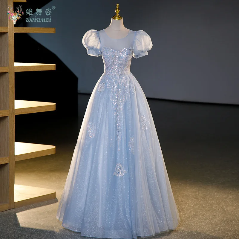 Shiny Blue Evening Party Puffy Dress Appliques Sequin Puff Sleeve Princess Outfit Sweet Elegent Pretty Stage Perfermance Fancy
Shiny Blue Evening Party Puffy Dress Appliques Sequin Puff Sleeve Princess Outfit Sweet Elegent Pretty Stage Perfermance Fancy