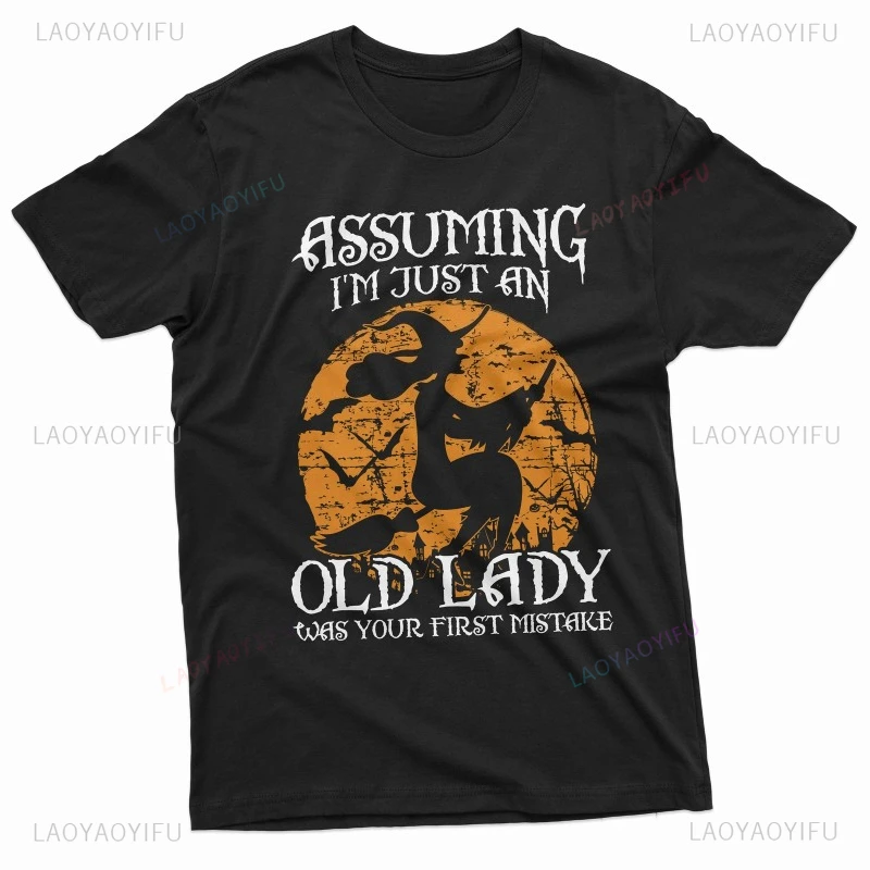 Хэллоуин Веселая футболка Old Lady Witch для мужчин и женщин, интересный фестивальный костюм, подарок, хлопковые ностальгические футболки с графикой
Хэллоуин Веселая футболка Old Lady Witch для мужчин и женщин, интересный фестивальный костюм, подарок, хлопковые ностальгические футболки с графикой